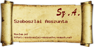 Szoboszlai Asszunta névjegykártya